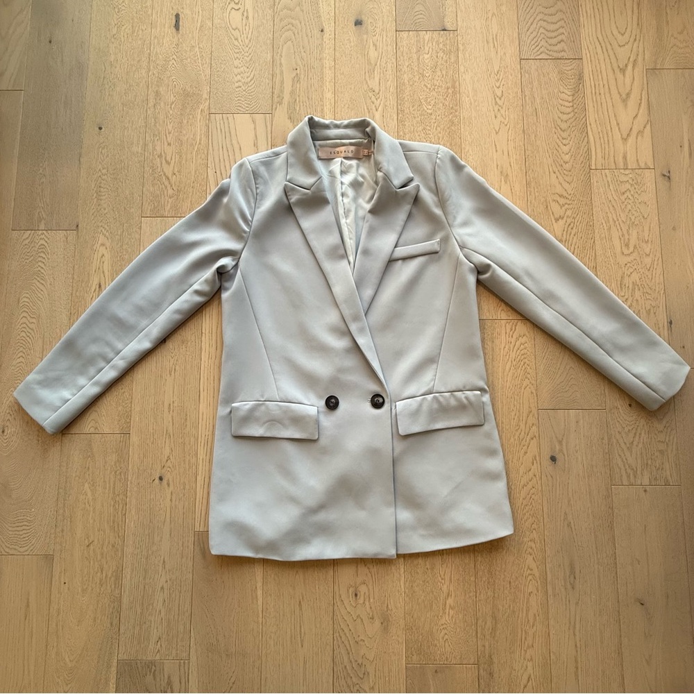 ESQUALO Light Blue Gray Blazer Size 6